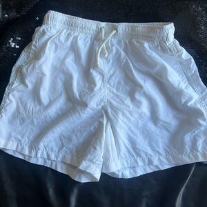 Zara White Athletic Shorts Lightweight Elastic Waist
